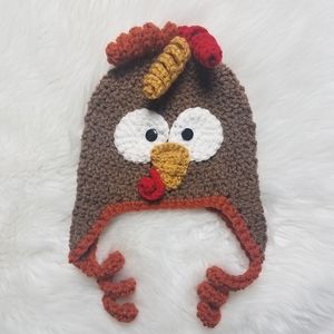 🦃 Handmade Crochet Turkey Hat sz 0-3 months